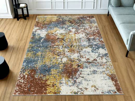 Dywan Bosa 8621A cream/somon Kremowy Miedziany Niebieski Abstrakcja