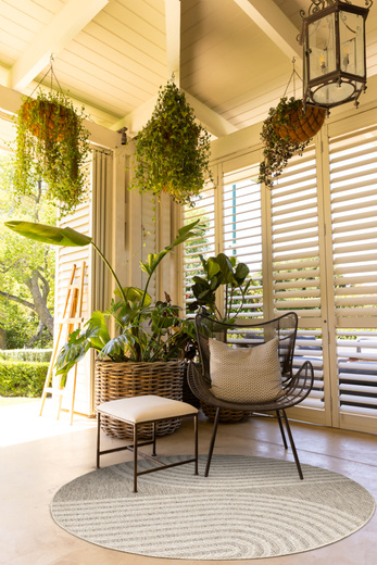 Okrągły Dywan Sznurkowy Patio 5029/178 Nature Beż Brąz Półkola Outdoor