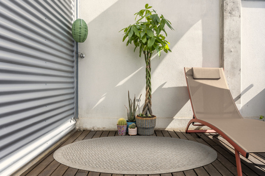 Okrągły Dywan Sznurkowy Patio 5007/170 Nature Beż Brąz Jodełka Zygzaki Outdoor
