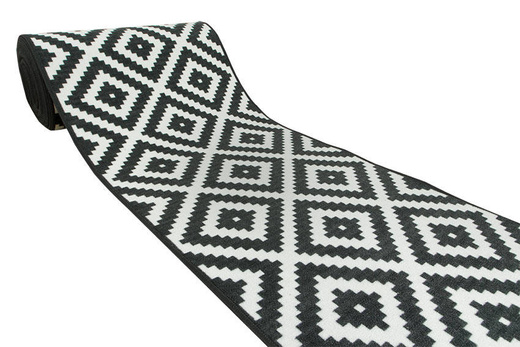 Antypoślizgowy chodnik romby czarny 91 szerokość 120 cm