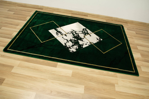 Dywan Diamond K4477Y green/green Marmur Romby Butelkowa Zieleń
