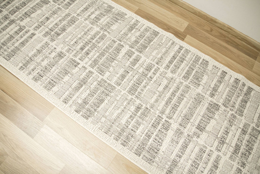 Sznurkowy Chodnik Terra Block 09 Szary Kremowy szerokość 80 cm