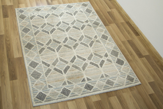 Dywan Victoria 8509 beige/l.blue Romby Szary Beż