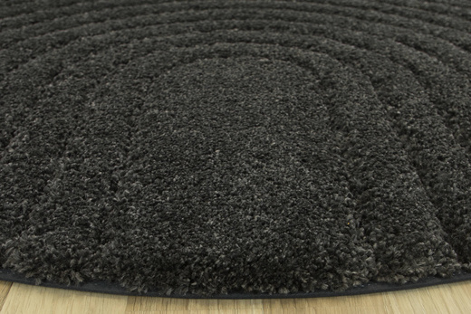 Okrągły dywan Shaggy/Sizal Akra 65242/999 Grafit Pasy
