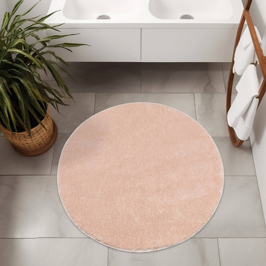 Dywan Okrągły Shaggy Antypoślizgowy Malmo Różowy