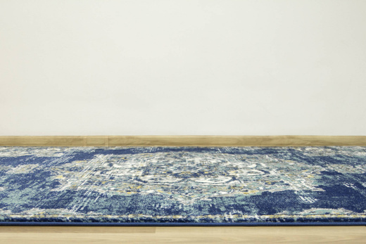 Dywan Victoria 2937D d.blue/blue Ornament Medalion Niebieski Turkus Żółty