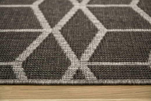 Dywan Dwustronny Sznurkowy Brussels 205178/11020 night Night Antracyt Szary Romby Outdoor