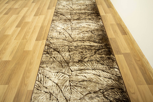 Chodnik Lapiso 400 cream/brown Brąz Beż Liście szerokość 100 cm