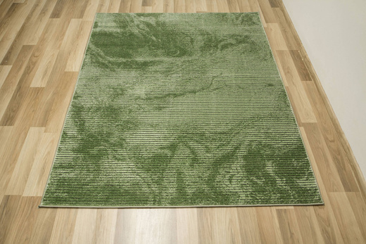 Dywan Teno QP044 Dark Green Paski Przecierany Marmur