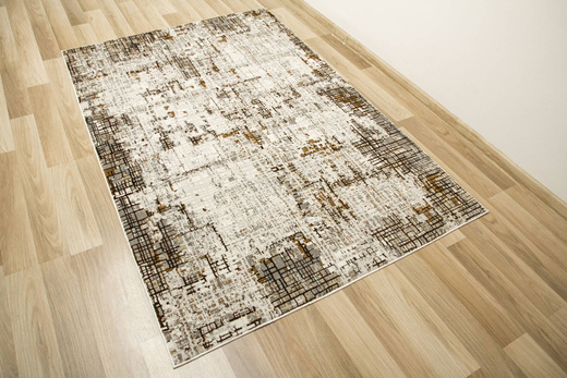 Dywan Modena 5317 l.grey/d.brown Brąz Krem Szary Złoty Przeciecierany Kratka