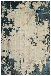 Lśniący Dywan Allora Plus B919A l.grey/blue Marmur Trójkąty Szary Turkus