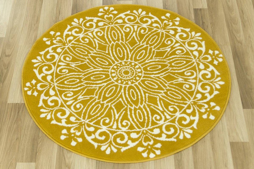 Okrągły Dywan Luna 503788/89955 mustard Musztardowy