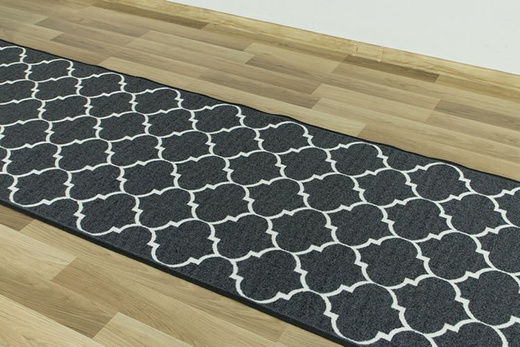 Antypoślizgowy chodnik clover koniczyna ciemny szary szerokość 80 cm