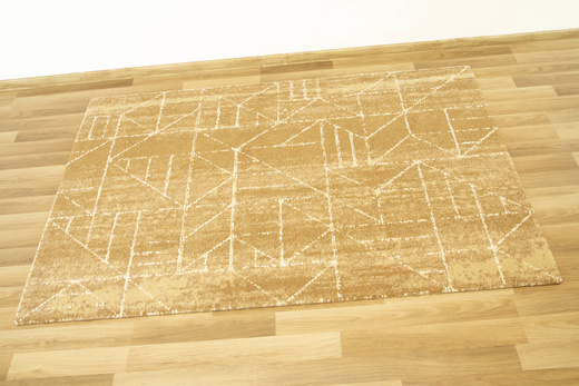 Wełniany Dywan Tempo-B Krats D.Gold Brąz Beż Krem Trójkąty