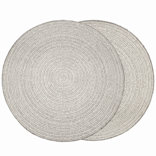 Okrągły Dwustronny Dywan Sznurkowy Brussels 205580/10010 silver Szary Krem Okręgi Outdoor