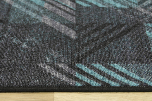 Antypoślizgowy Chodnik Logos 22 Turkus Grafit Romby szerokość 100 cm