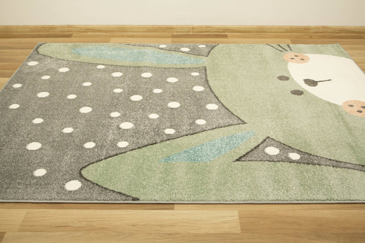 Dywan Dziecięcy Lima 1316C l.grey/green Szary Oliwkowy Króliczek