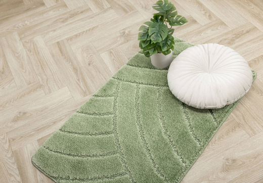 Dywanik Łazienkowy Antypoślizgowy Sash Sage Zielony Pasy