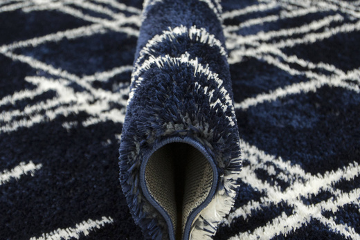 Dywan Boho 668 navy blue/cream Granatowy Romby Kreski