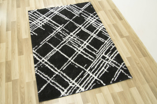 Dywan Boho 668 black/cream Czarny Romby Kreski