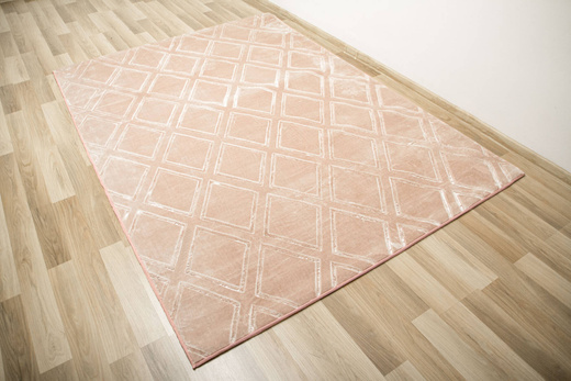 Dywan Palace 504377 Róż Pudrowy Pluszowy Romby