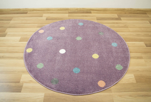 Okrągły Dywan Lima C275A lila/rose Fiolet Kropki