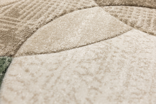 Dywan Kandy N390A d.beige/emeral Butelkowa Zieleń Beż Elipsy Fryz