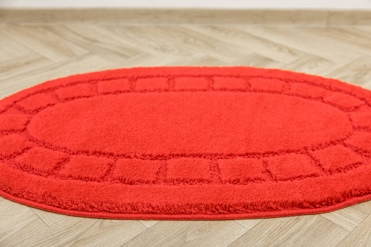 Dywanik Łazienkowy Antypoślizgowy Ocean Red Czerwony Owalny