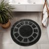 Dywanik Okrągły Łazienkowy Antypoślizgowy Ocean Ciemny Szary