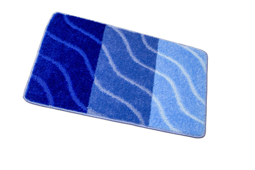 Komplet 2-częściowy Łazienkowy Fiori Blue Niebieski Pasy Fale