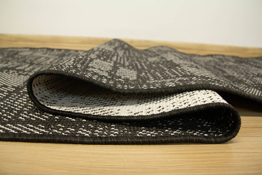 Dwustronny Sznurkowy Chodnik Brussels 205467/10110 Night Antracyt Krem szerokość 80 cm