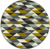 Okrągły Dywan Luna 503652/89915 żółte trójkąty