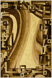 Dywan GOLD 355/12 Fale Geometria Brąz Beż