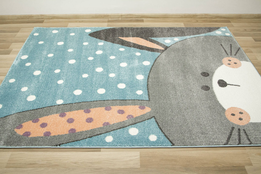 Dywan Dziecięcy Lima 1316C blue/l.grey Szary Niebieski Króliczek