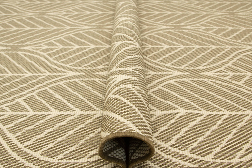 Dywan Dwustronny Sznurkowy Brussels 205647/10210 coffee Beż Krem Listki Outdoor