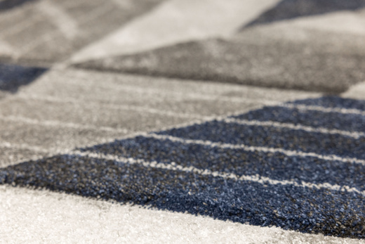 Dywan Kandy N405A l.grey/navy Szary Granatowy Geometria Romby Fryz