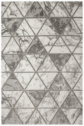 Dywan Felix 9711A white/m.grey Lśniący Marmur Szary Krem Srebrny Romby