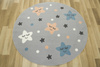 Okrągły Dywan Luna Kids 534452/95844 mouse Jasny Szary Niebieski Róż Nocne Gwiazdki