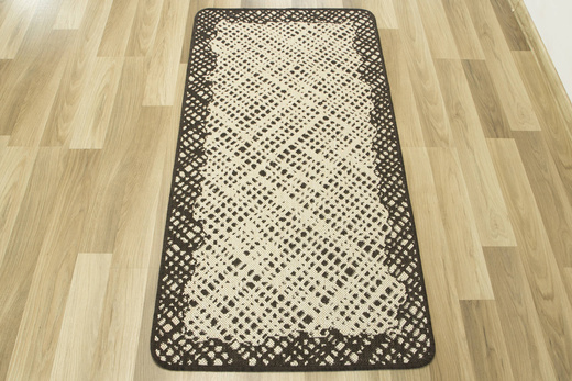 Antypoślizgowy Dywan Kuchenny Flex 19654/19 Brown Brąz Beż Kratka