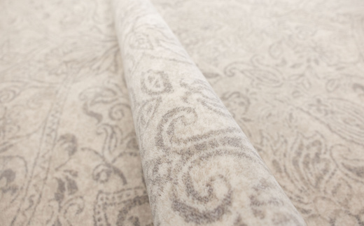 Wełniany Dywan Agnella Agnus Berien Bialy Ornament Beż Krem Szary