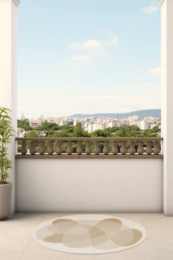 Okrągły Dwustronny Dywan Sznurkowy Brussels 205835/10820 Jute Beż Krem Koła Outdoor