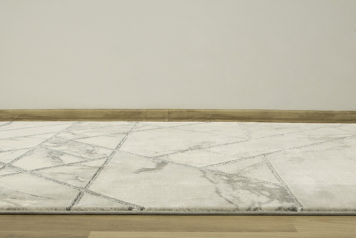 Dywan Diamond K4441S Geometryczny srebrne kreski marmur