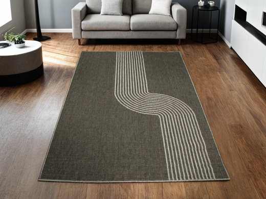 Dywan Dwustronny Sznurkowy Brussels 205631/11020 night silver Szary Grafit Fala Outdoor