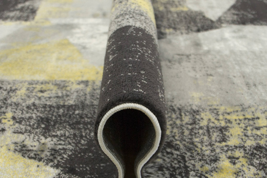 Dywan Victoria B885A grey/yellow Trójkąty Żółty Szary Przecierany