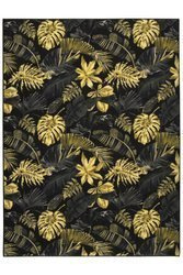 Dywan w Liście Palmy Monstera Gold Czarny Złoty