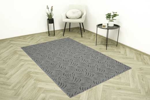 Dywan Presto Presto 74 Melanż Srebrzysty Szary Czarny