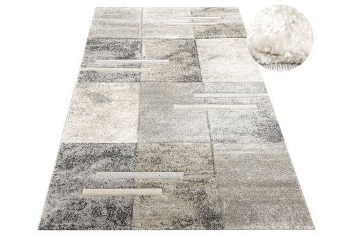 Dywan Daisy Carving 7428B m.grey/l.bej Krem Beż Szary Prostokąty