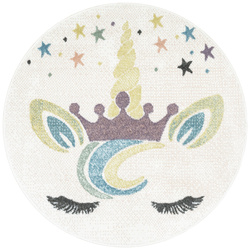 Okrągły Dywan Lima B070A cream/rose Jednorożec Krem