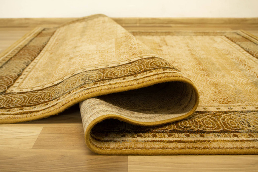 Wełniany Dywan Dywilan Omega Lava Miód Ornament Beż Brąz