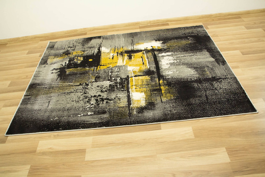 Dywan Victoria 7657A grey/antracyt Abstrakcyjny Przecierany Antracyt Żółty